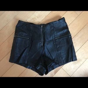 UNIF high-waisted pleather shorts